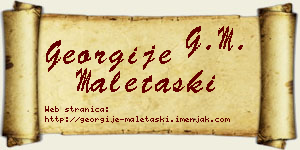 Georgije Maletaški vizit kartica